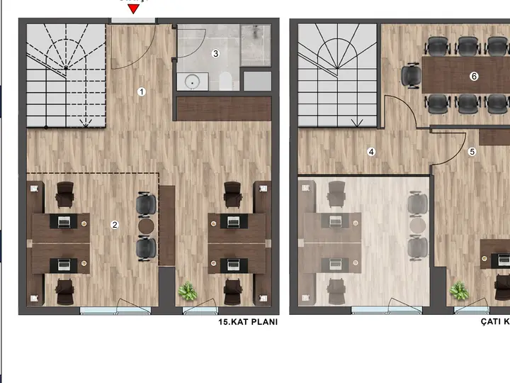 D Blok 2+1 Loft kat planı